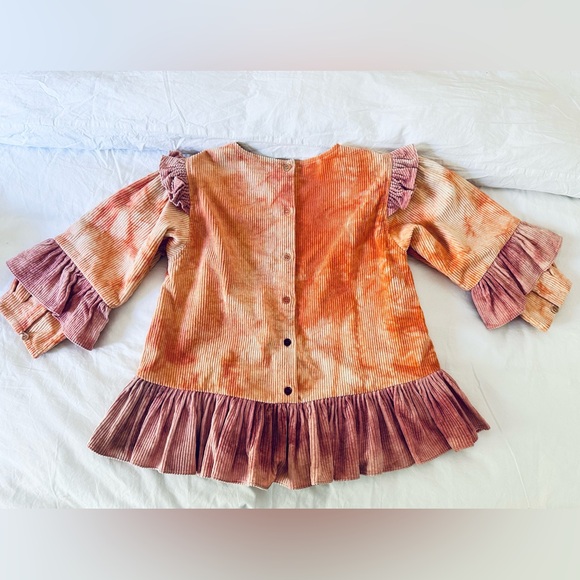 Story MFG organic corduroy tie dyed peplum top size S - Picture 3 of 7